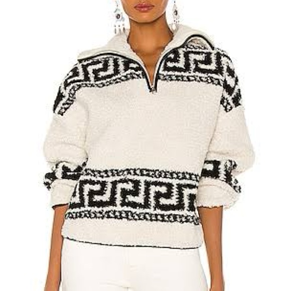 Isabel Marant Toile Black And White Intarsia Pullover